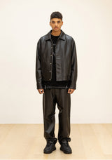 ラムスキンオーバーフィットボンバージャケット/LAMSKIN OVERFIT BOMBER JACKET