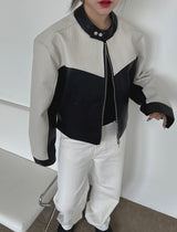 モーターカラーマッチングレザージャケット / motor color matching leather jacket