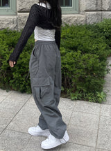 ナイロンバンディングカーゴワイドパンツ / nylon banding cargo wide pants