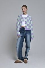 チェックカーディガン / check cardigan (mint)