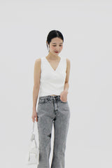 ラップクロップニットキャミ / Wrap Crop Knitted Camis (2color)
