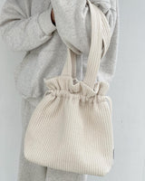 Ribbed fabric String bag