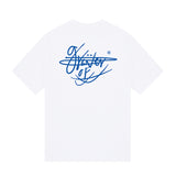 サインブルーレタリングバックロゴショートスリーブTシャツ / Signed blue lettering backlogo short sleeve t-shirt