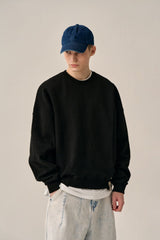 REVERSE PATTERN SWEATSHIRT-BLACK