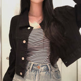 [BELLIDE MADE] creamy cropped cotton jacket