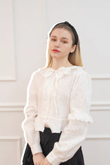 lace shirring blouse (6688673103990)