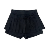 Rope pleated skirt pants