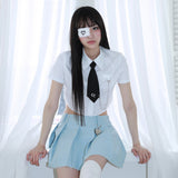 1 0 デニムプリーツスカート / 1 0  denim pleated skirt - LIGHT BLUE