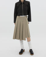 クラシックレザークロップドブルゾンジャケット / Classic leather cropped blouson jacket
