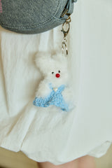 FLUFFY WHITY KEYRING