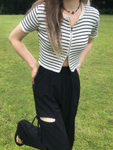 Adeline stripe zip up 
