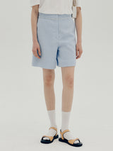 ツイード刺繍ショートパンツ / Tweed embroidery shorts - Light blue