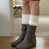 Sily Wrinkled Ribbed Leg Warmer Socks