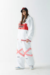 スポーティロゴカラーバーシティジャケット/BSR2223FWJK023 SPORTY LOGO COLLAR VARSITY JACKET WHITE