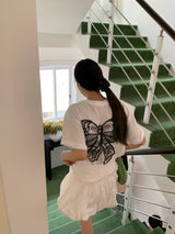 Balletcore Ribbon Loose Fit Short Sleeve Tee
