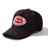 KNDW LOGO WAPPEN DENIM TRUCKER CAP BLACK