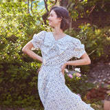 シャーリングリボンアンバランスドレス / Shirring Ribbon Unbalanced Dress