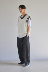 リネンカーブドロングバルーンパンツ