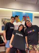 RAINBOW LOGO T-SHIRTS (BLACK) (6555020787830)