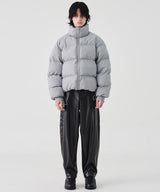COATED OVERSIZED LEATHER PANTS (BLACK)
