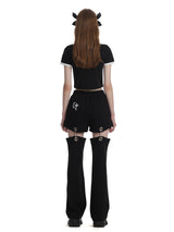 カットアウトスウェットパンツ / 0 9 cut out sweatpants - BLACK