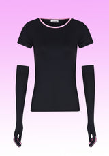 ROUND NECKLINE TOP WITH GLOVES (6624149733494)