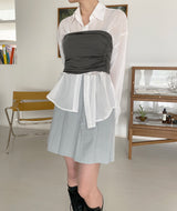 シャーリングトップビスチェ/Shirring Top Bustier (3color)