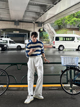 LMN Twisted Stripe Round Knitwear (3 colors)