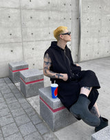 No.9585 C hood sleeveless ZIP-UP (3color)