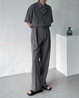 リネンベルトワイドスラックス / ECT linen belt wide slacks (4 colors)