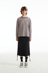 チェリーストライプロングスリーブTシャツ／CHERRY STRIPE LONG SLEEVE T-SHIRT [BLACK]