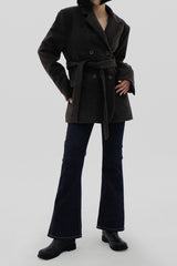 ダブルベルトウールジャケット / Double belt wool jacket (2color)