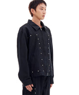 STUD DENIM JACKET (BLACK)