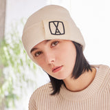 VA Square Big Label Beanie / Ivory
