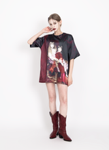 サテンオーバーサイズTシャツ / SATIN OVERSIZE T-SHIRT #CHERISH
