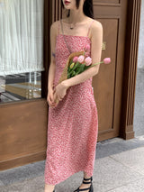 グリックフラワースクエアロングナシワンピース/Greek Flower Square Long Sleeveless Dress