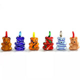 Two chain glass bear necklace (12color/random) (6685443850358)