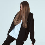 オーバーフィットプリンティングフードジップアップ/OVERFIT PRINTING HOOD ZIP-UP-BLACK