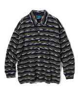 ルブルイヤールウールカラーカーディガンシャツ/Le brouillard Wool collar cardigan shirt S113 Navy