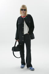 スプライスドデニムジャケット / Spliced denim jacket (black)