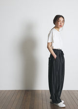 DOTTED-STRIPE BALLOON SWEAT PANTS (Black) / ドットストライプバルーンスウェットパンツ