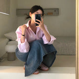 [BELLIDE MADE] ボーイフィットオックスフォードストライプシャツ