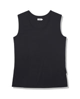 MODAL LENGTHY SLEEVELESS T-SHIRT BLACK (6566880149622)