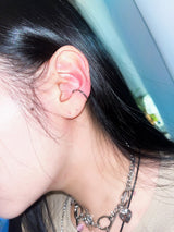 Silver pierced shape ear cuff (set)