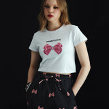 Cubic Ribbon Crop T-Shirt