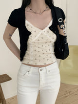 Colo Layered Flower Lace Strap Sleeveless