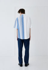 SOLID & MULTI STRIPE HALF SHIRT BLUE (6566875070582)