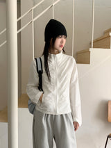 [MADE] Shanti Windbreaker Shirring Wrinkle Long Sleeve Zip-Up