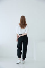 チョーカーショートスリーブクロップTシャツ / TOP(6656) Choker Short Sleeve Crop Tee
