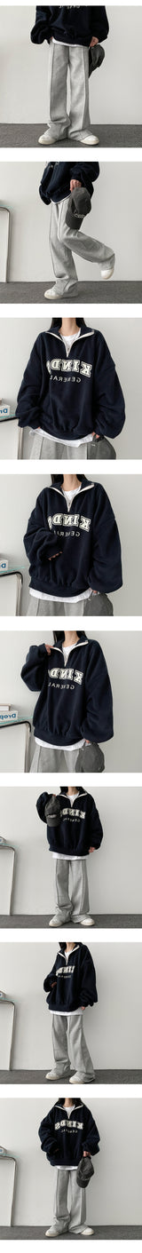 [Fleece] Cuss Slit Banded Waist Pants
